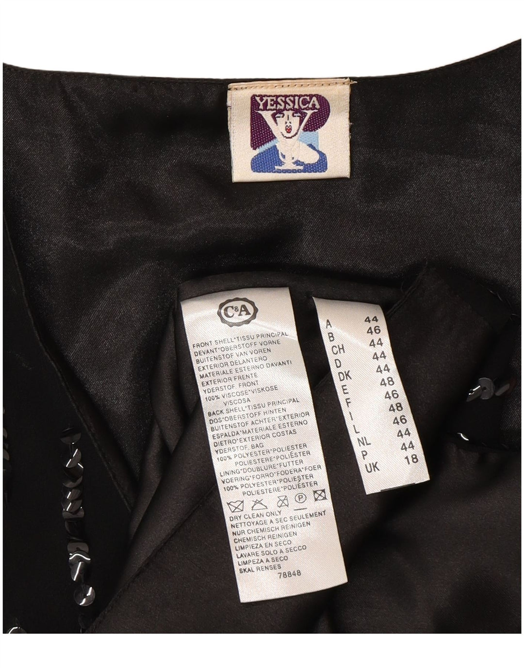 Yessica Gilet Femme UK 18 XL Noir Géométrique Polyester