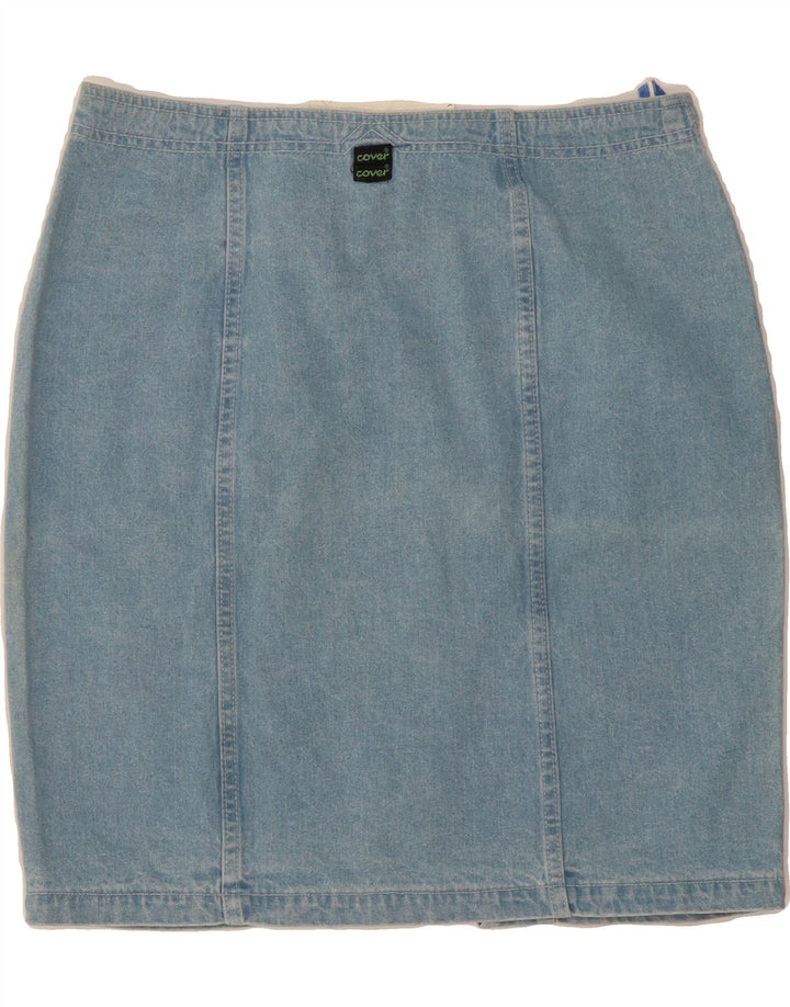 COVER Womens Denim Skirt W33 Large  Blue Cotton Vintage Cover and Second-Hand Cover from Messina Hembry 