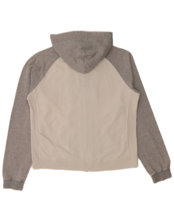 CHAMPION Pull à capuche zippé pour femme UK 14 Coton color block blanc moyen