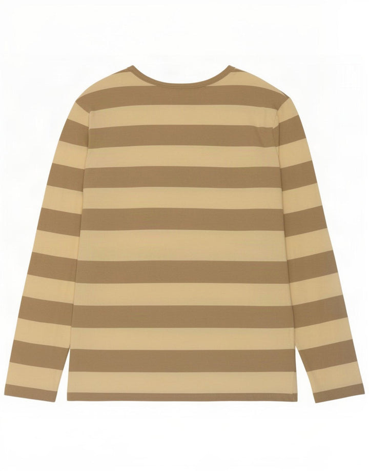 Gap Top Homme Manches Longues Coton Rayé Beige Moyen