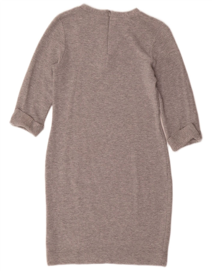 French Connection Robe fourreau à manches 3/4 pour femme UK 42 Gris moyen Viscose