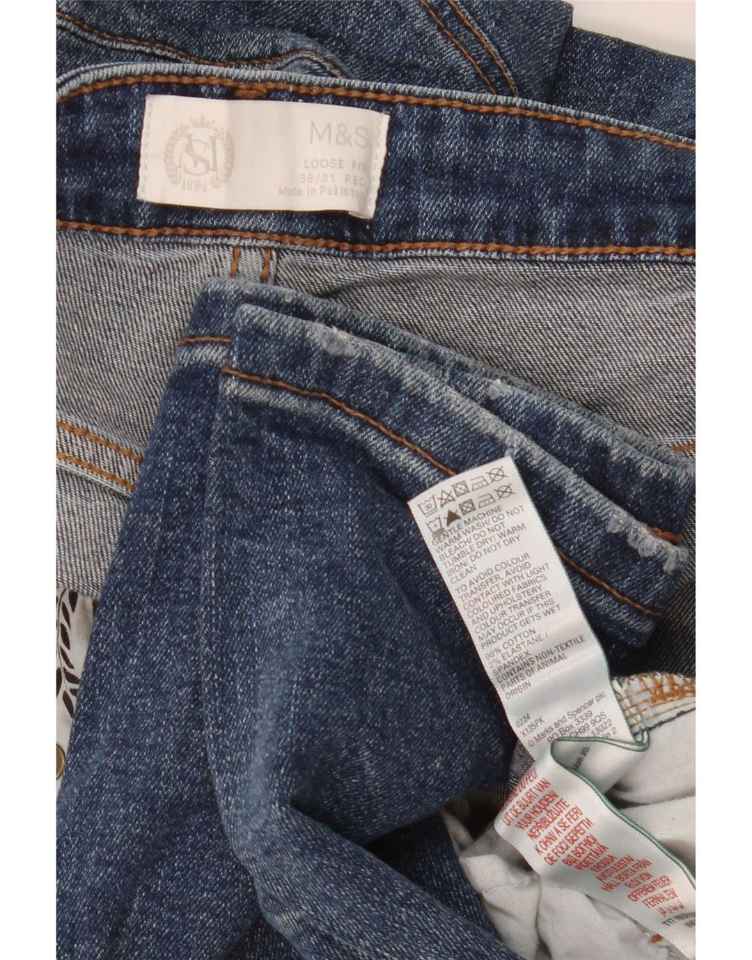 Marks & Spencer Jean ample homme W38 L31 bleu marine coton