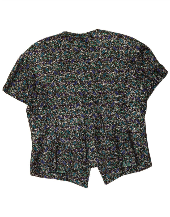 Andrea Mare Chemisier court à manches courtes pour femme UK 14 Large Multicolore