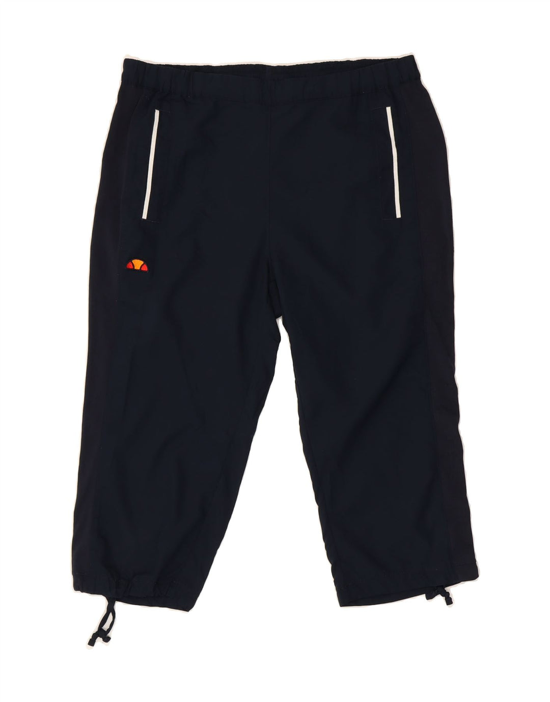 ELLESSE Womens Capri Tracksuit Trousers UK 14 Large Navy Blue Vintage Ellesse and Second-Hand Ellesse from Messina Hembry 
