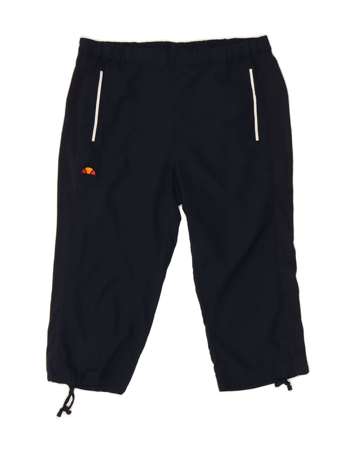 ELLESSE Womens Capri Tracksuit Trousers UK 14 Large Navy Blue Vintage Ellesse and Second-Hand Ellesse from Messina Hembry 