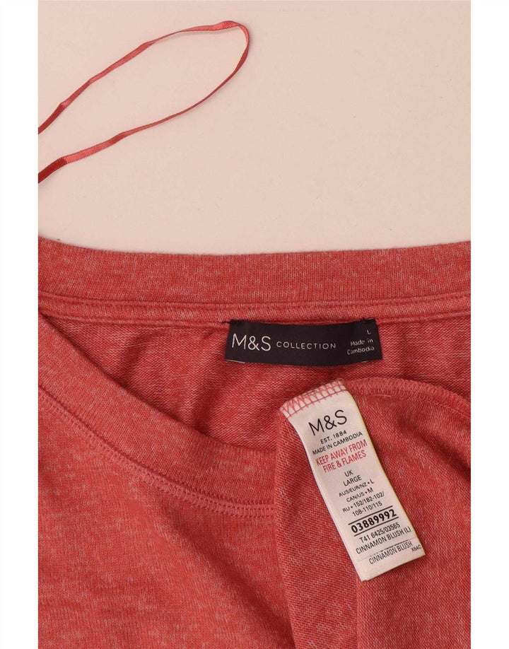 Marks & Spencer T-Shirt Homme Haut Large Rouge Viscose