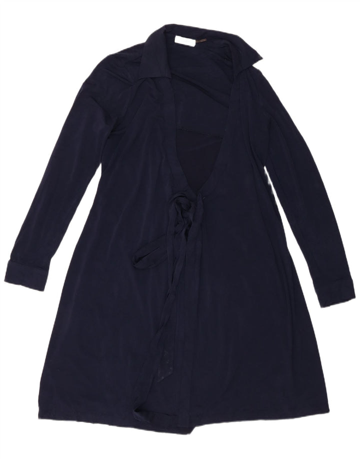 Calvin Klein Robe portefeuille pour femme UK 44 Bleu marine moyen Polyester