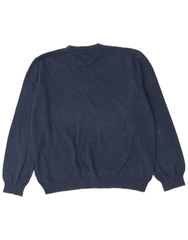 Marks & Spencer Pull col rond pour homme XL en coton bleu marine