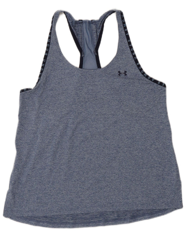 Under Armour Womens Graphic Vest Top UK 10 Small Blue Flecked