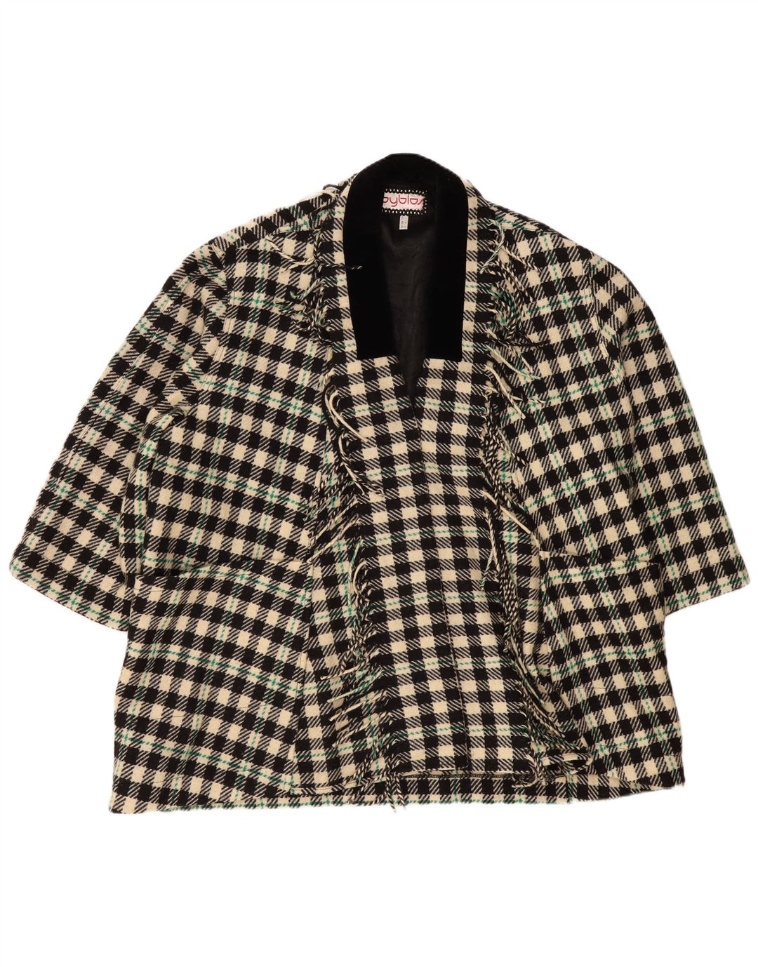 Byblos Pardessus ouvert pour femme IT 42 laine à carreaux noir moyen