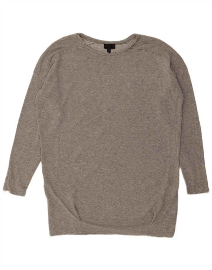 Topshop Femme Haut Oversize Manches Longues UK 42 Gris Moyen Viscose