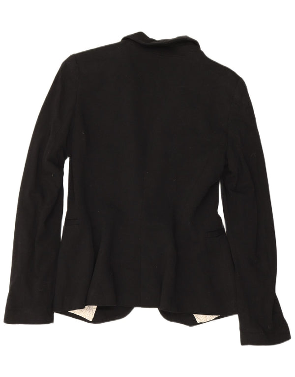 Zara Veste Blazer 1 Bouton Femme UK 10 Petit Noir