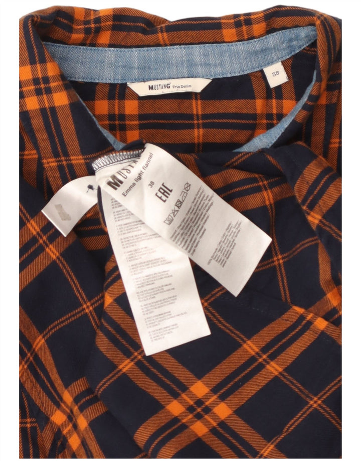 MUSTANG Chemise en flanelle pour femme EU 38 en coton à carreaux bleu marine moyen