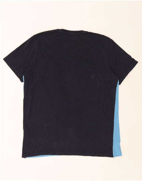 JACK & JONES T-Shirt Graphique Homme XL Bleu Marine Colorblock Coton