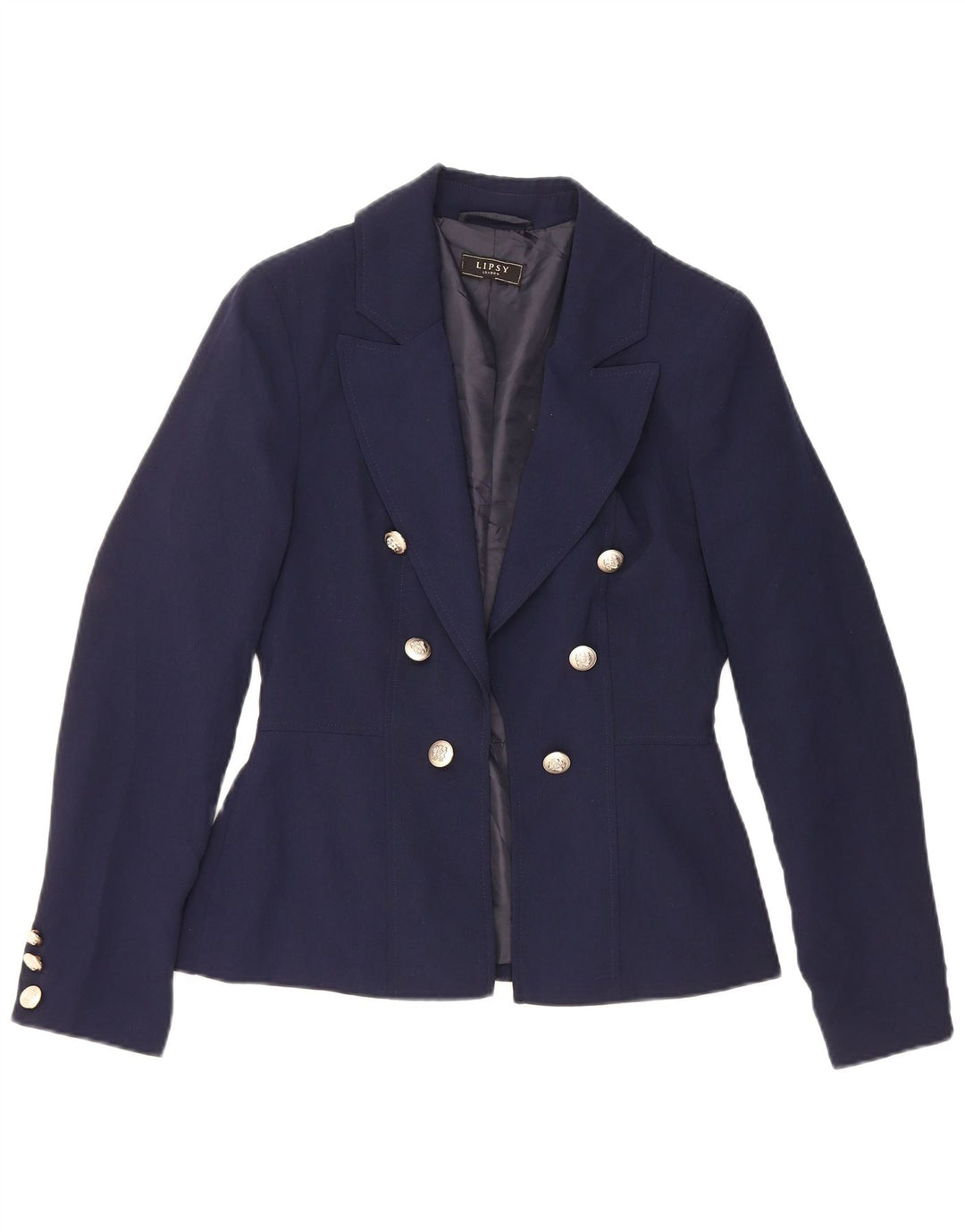 Lipsy Veste blazer ouverte pour femme UK 10 Small Bleu marine Polyester