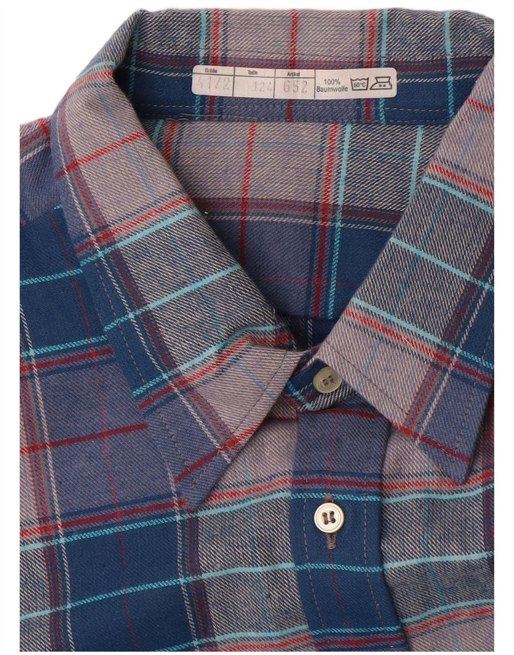 vintage Chemise en flanelle homme Taille 41 Grand coton à carreaux bleus