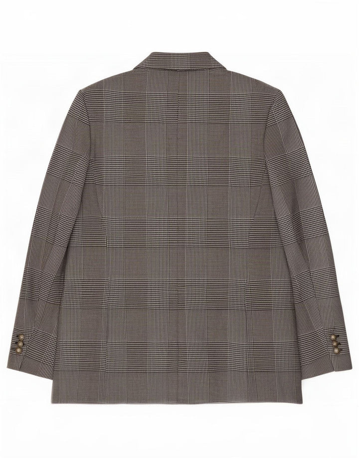 Zara Veste Blazer Double Boutonnage Femme UK 18 XL Pied De Poule Gris