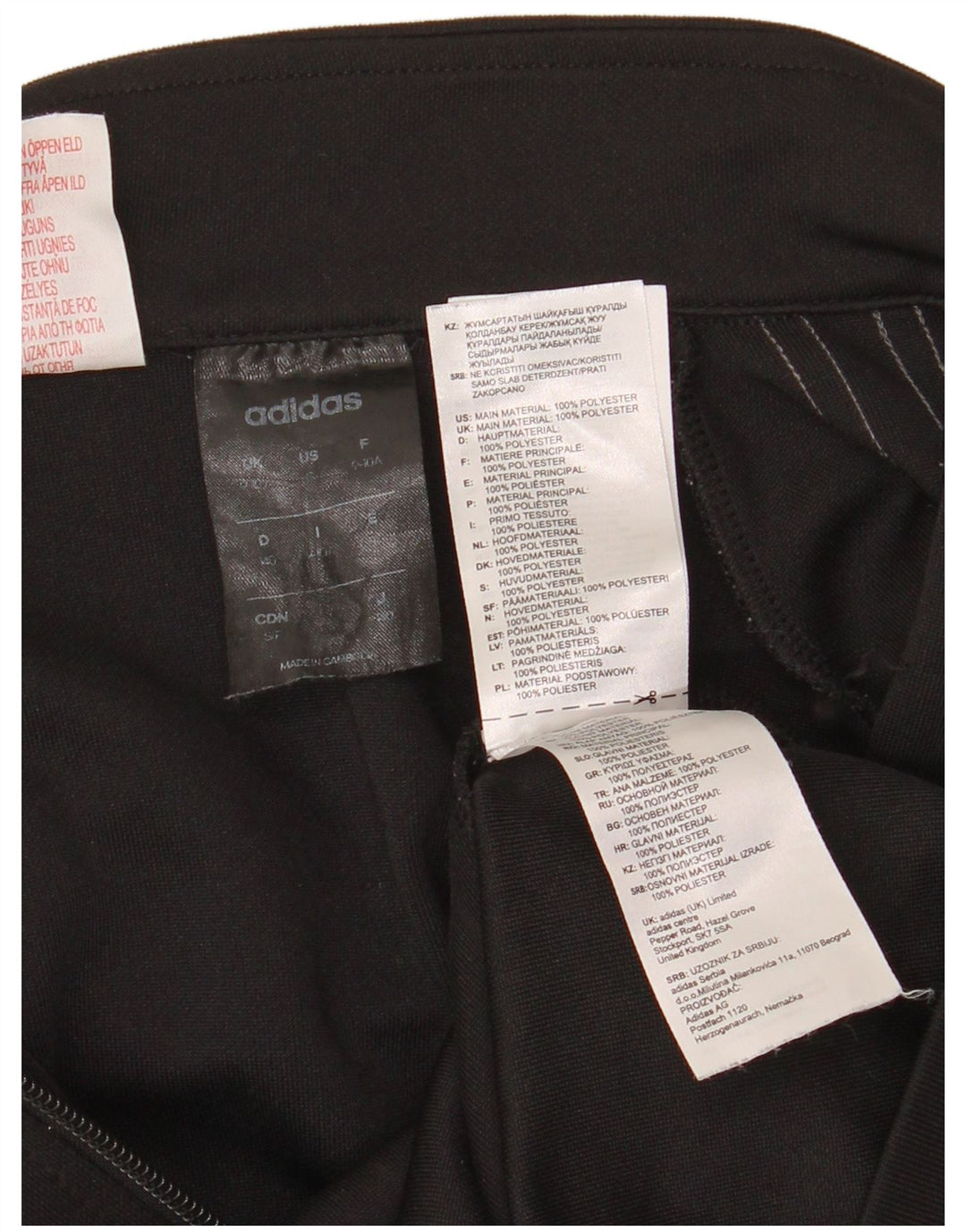ADIDAS Veste de Survêtement Garçon 9-10 ans Noir Polyester