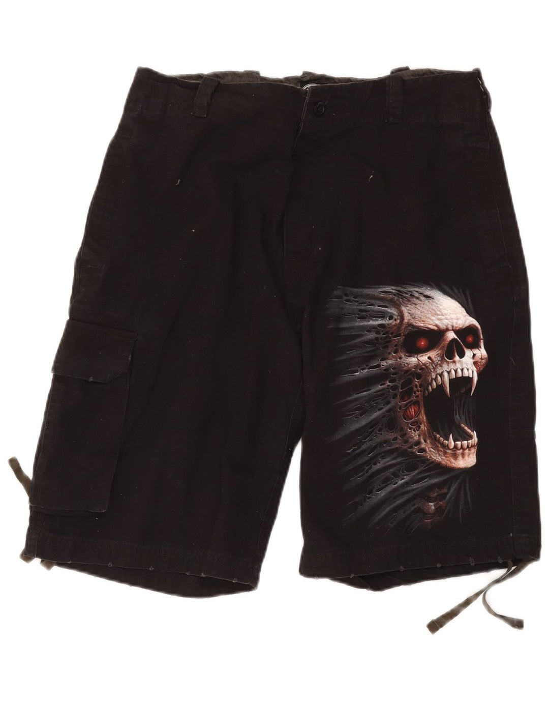 Spiral Short Cargo Graphique Homme Moyen W36 Noir Coton Gothique