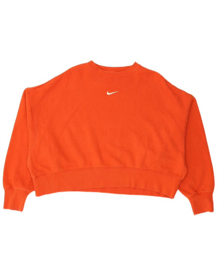 Nike Sweat-shirt court surdimensionné pour femme UK 14 Rouge moyen en coton