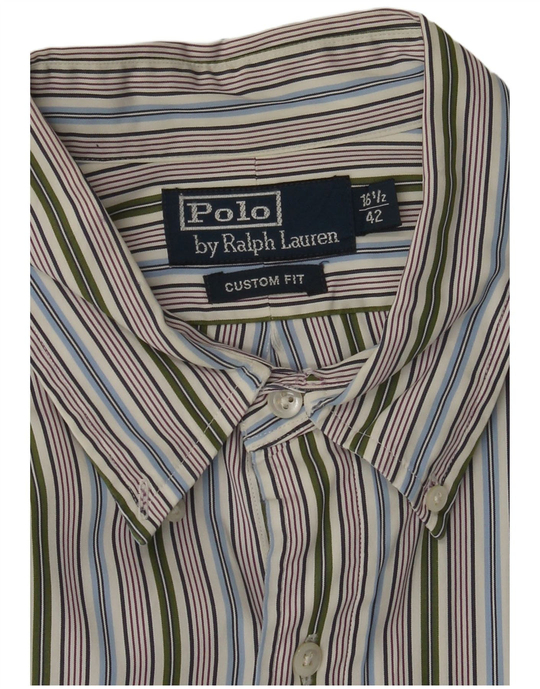 POLO RALPH LAUREN Chemise Homme Taille 16 1/2 42 Large Rayé Multicolore