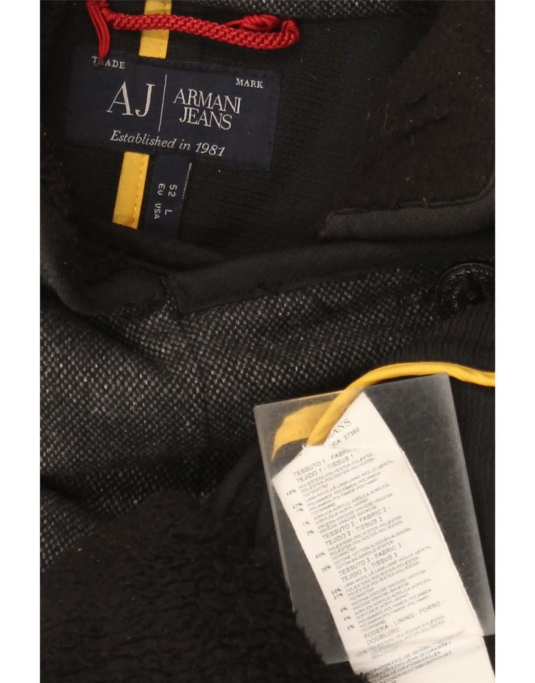 Armani Jeans Caban Femme UK 16 Grand Gris Moucheté Polyester