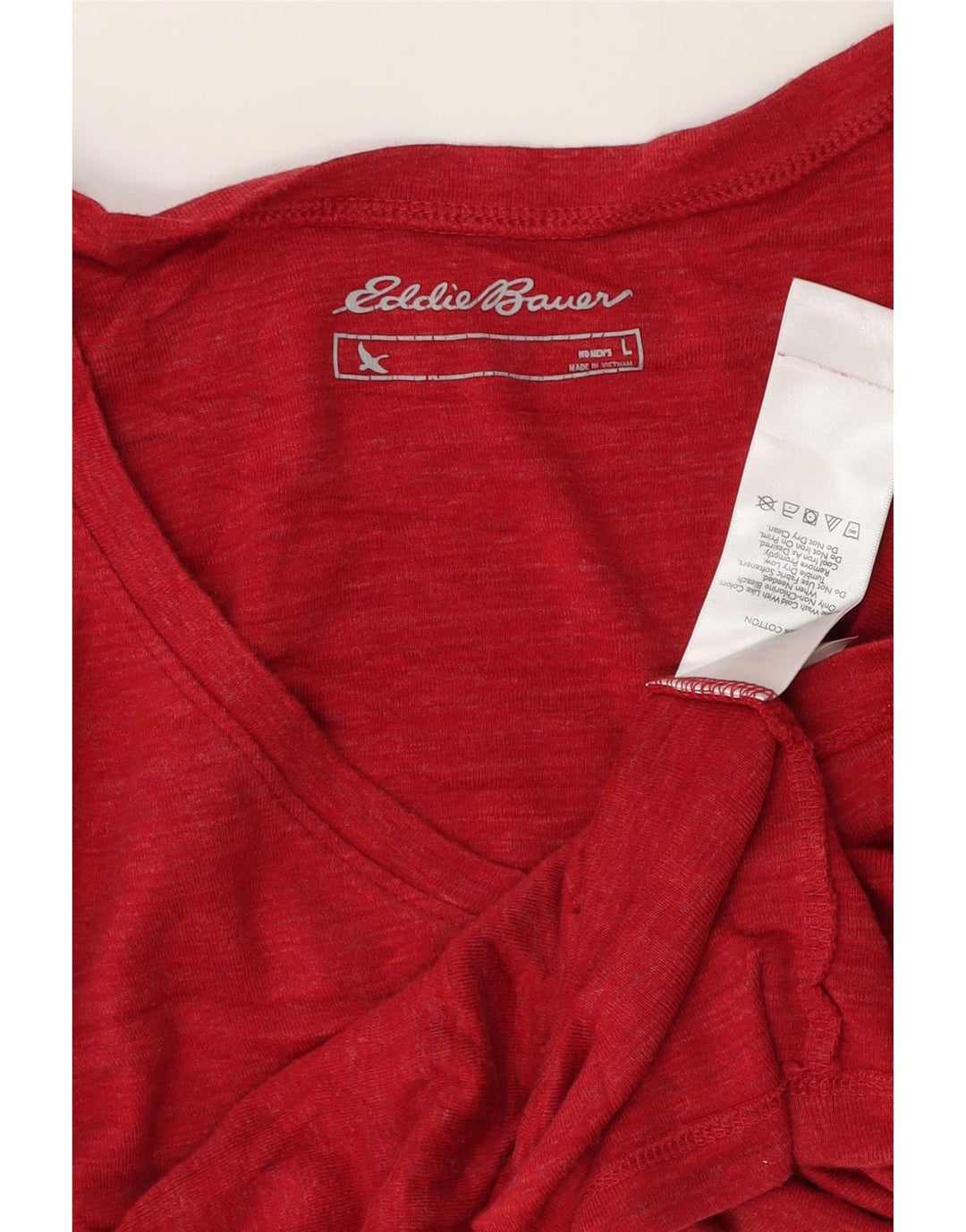 Eddie Bauer T-Shirt Femme Top UK 14 Grand Coton Rouge