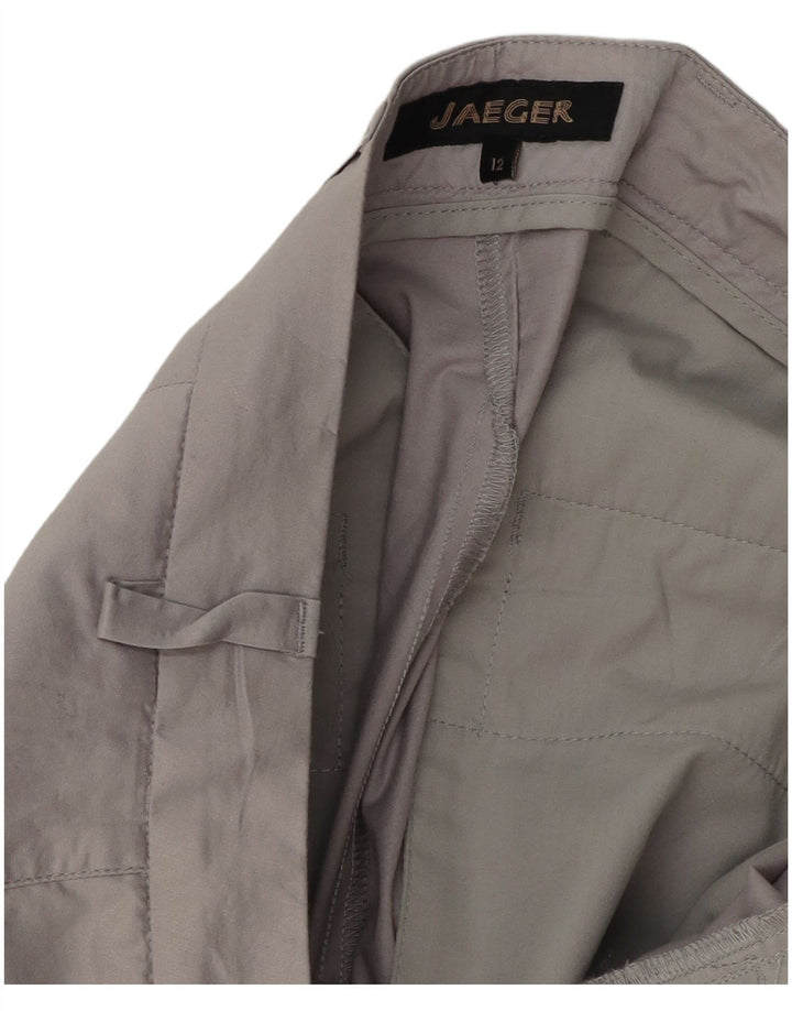 Jaeger Pantalon de costume court pour femme UK 12 Medium W32 L25 Gris Polyester