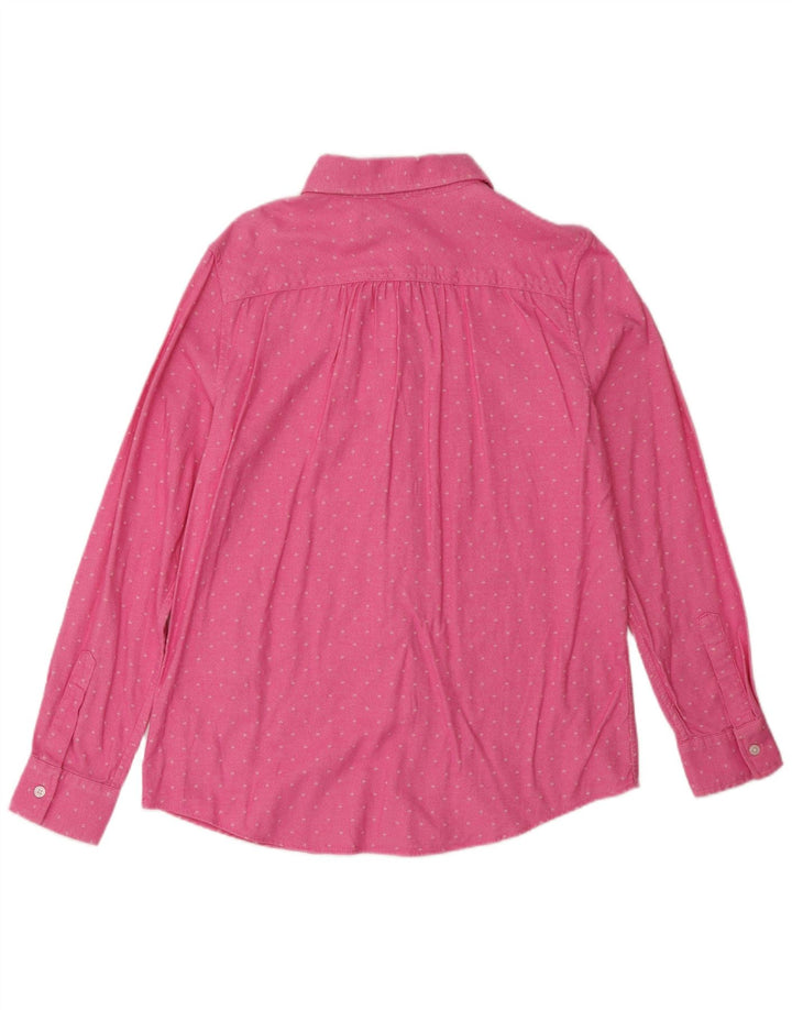 LANDS END Chemise Femme UK 12 Coton Rose Moyen à Pois
