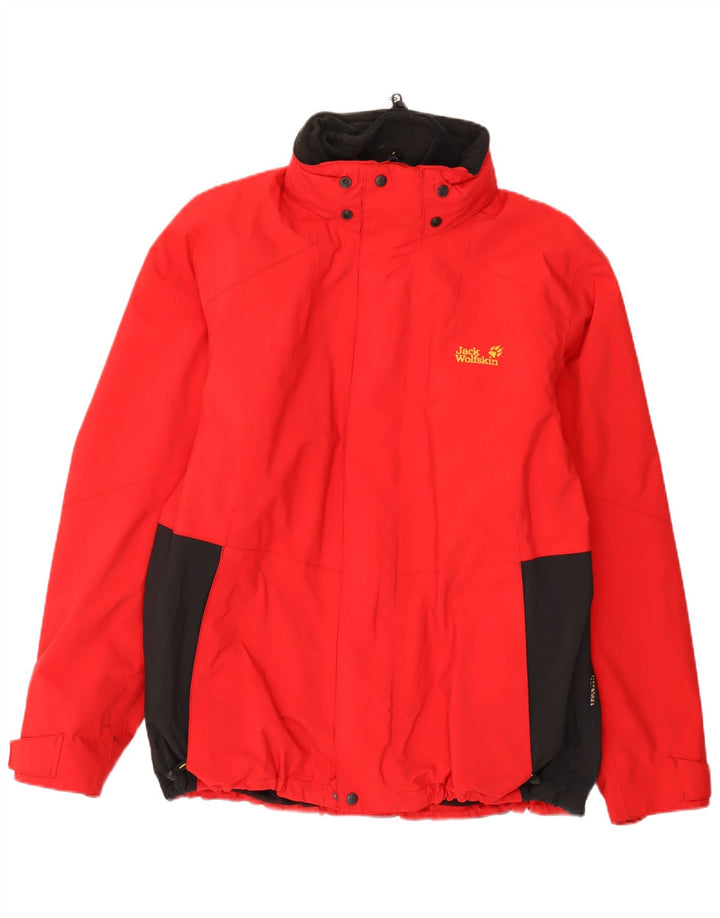 Jack Wolfskin Veste de Pluie Homme UK 44/46 XL Rouge Colourblock Polyamide