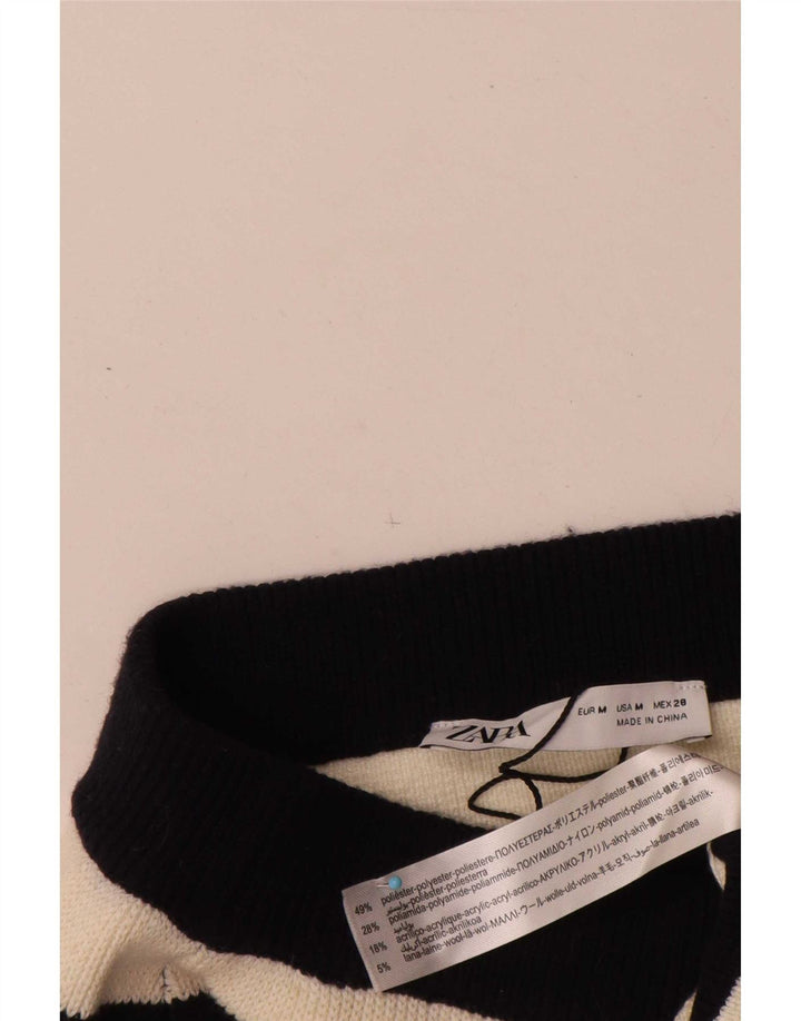 Zara Femme Jupe Crayon En Tricot Moyen W30 Polyester Rayé Noir