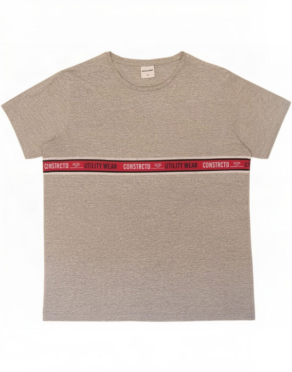 Jack & Jones T-shirt graphique pour homme en coton moucheté gris Large