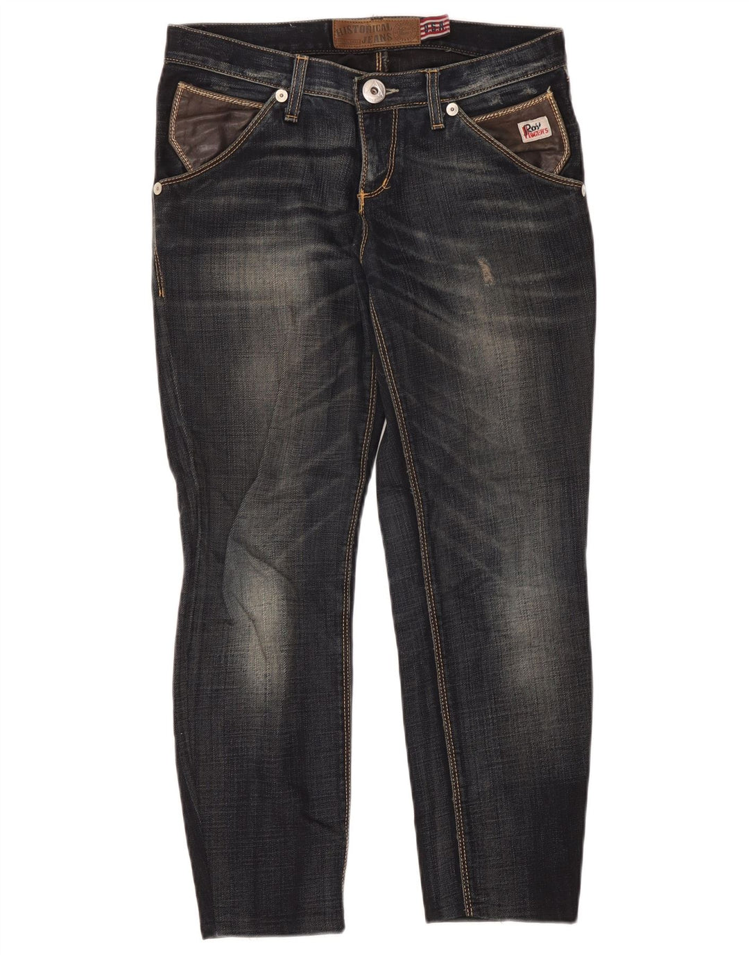 Roy Rogers Jean slim vieilli pour femme W28 L26 Bleu