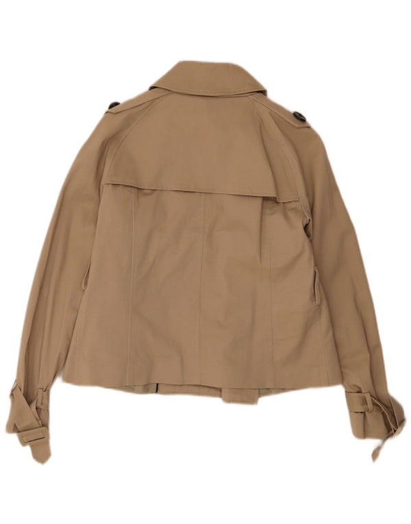 Zara Womens Short Trench Coat UK 14 Large Beige