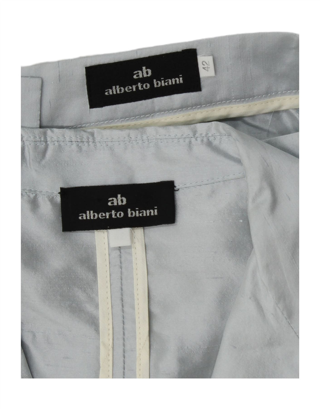 Alberto Biani Ensemble jupe 2 pièces 3 boutons pour femme IT 42 Medium W26 Soie bleue