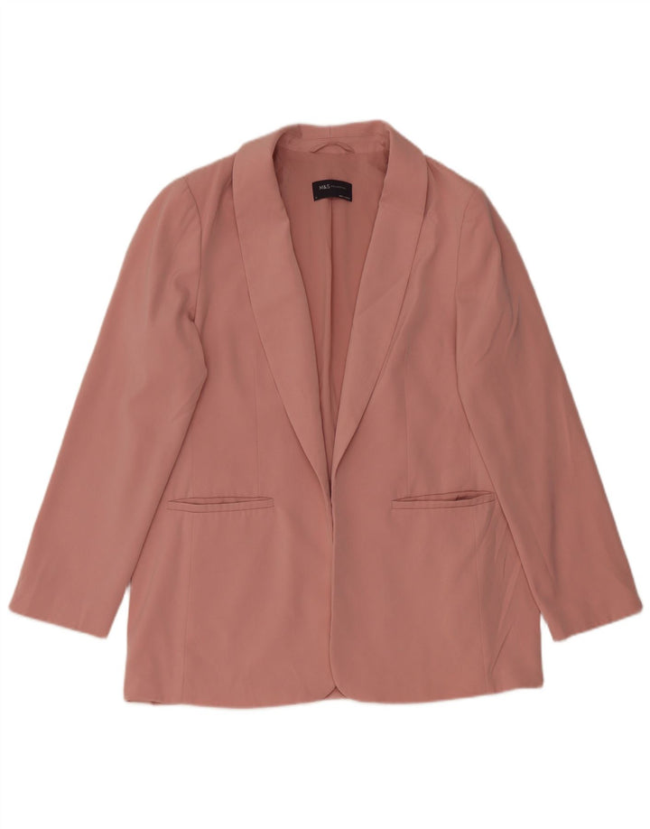 Marks & Spencer Veste blazer ouverte pour femme UK 14 Large Rose Polyester