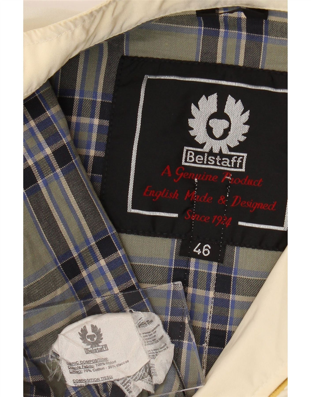 Belstaff Veste de motard pour femme IT 46 Large Nylon blanc cassé