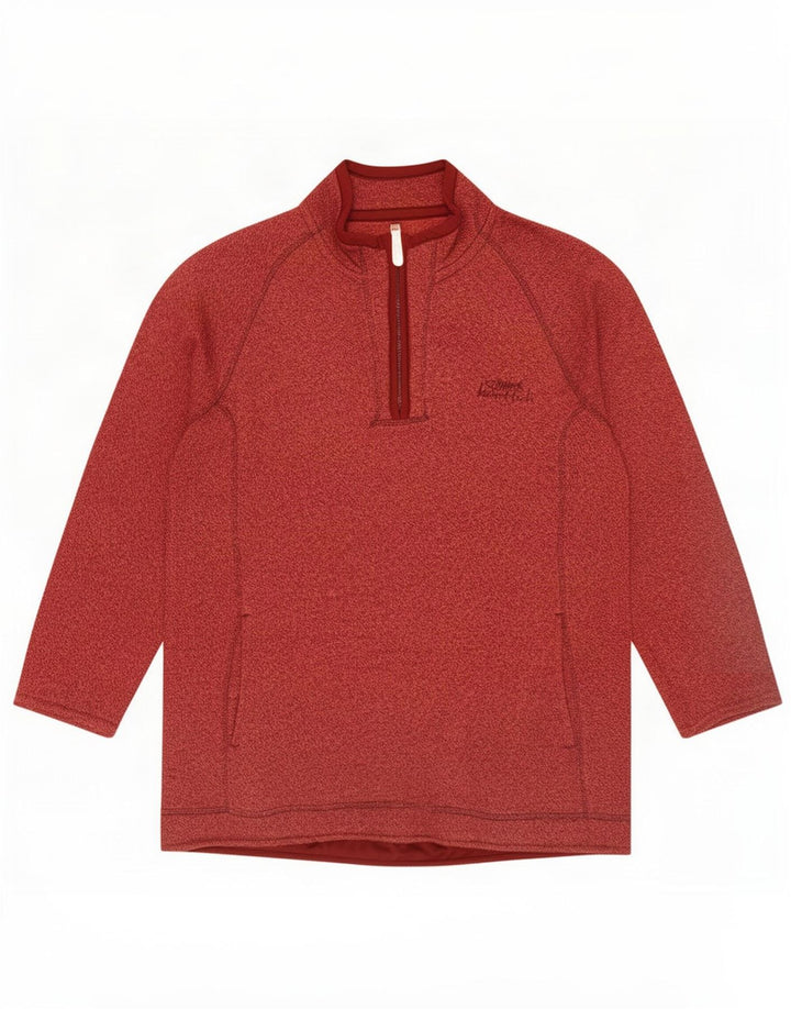 Weird Fish Sweat-shirt col zippé pour homme en polyester moucheté rose moyen