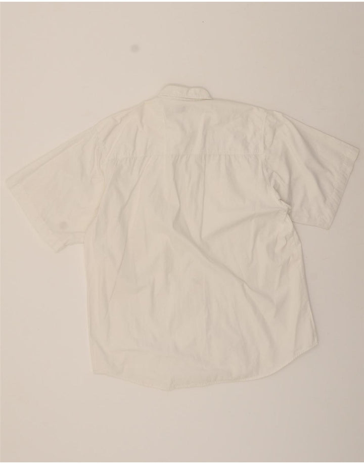JOHN F GEE Mens Short Sleeve Shirt Size 39/40 Medium White Cotton Vintage John F Gee and Second-Hand John F Gee from Messina Hembry 