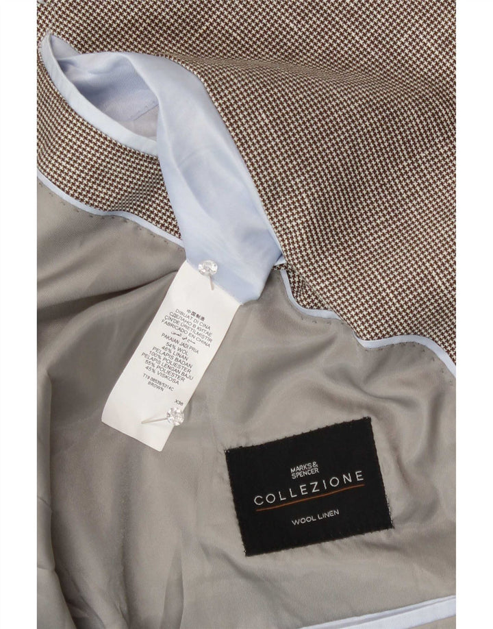 Marks & Spencer Veste blazer à 2 boutons pour homme UK 48 2XL Laine marron