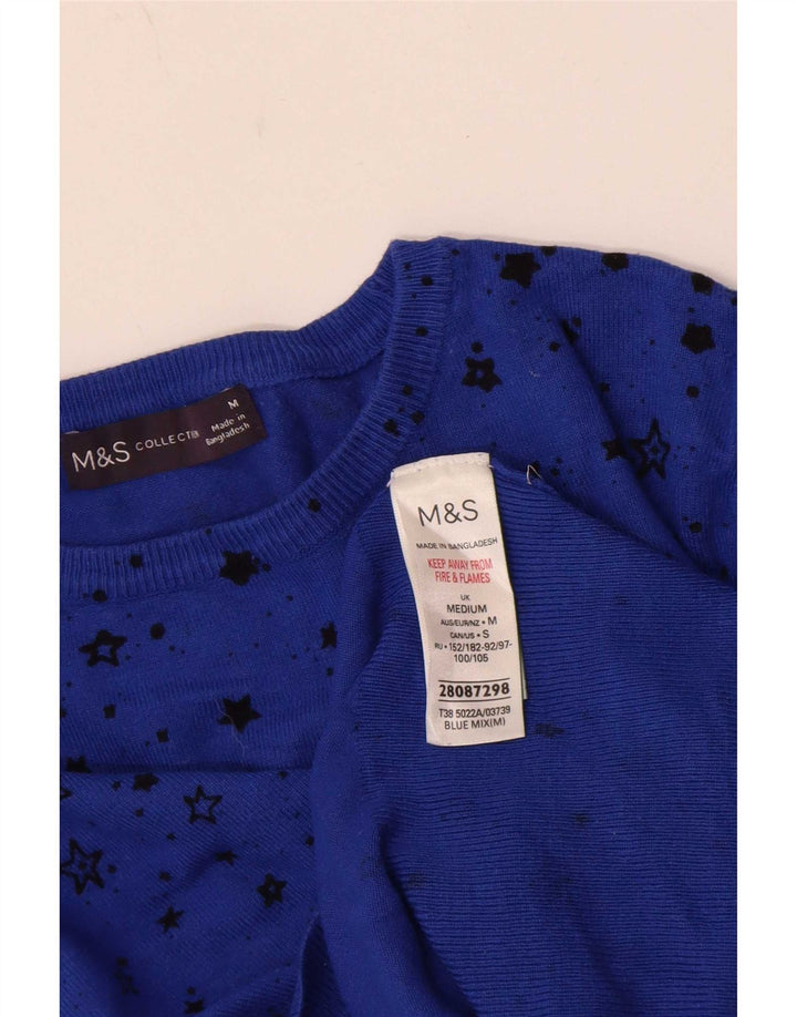 Marks & Spencer Pull à col bateau à motif abstrait pour femme UK 14 Medi