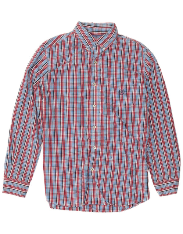 Chaps Chemise Homme Bleu Moyen Carreaux Coton