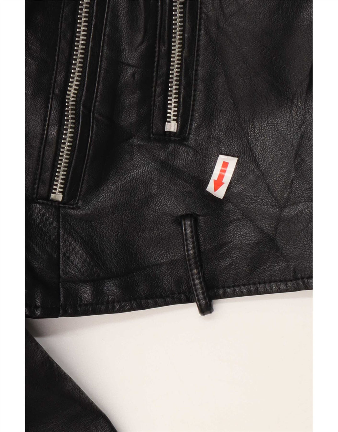 Levi's Veste de motard courte en similicuir femme UK 10 Small Noir Polyuréthane
