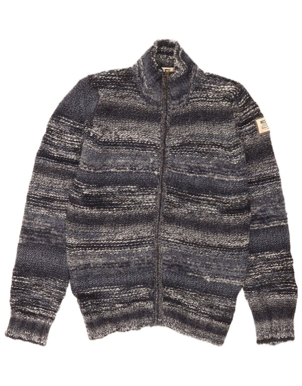 Marlboro Classics Pull Cardigan Homme Grand Bleu Marine Rayé Acrylique