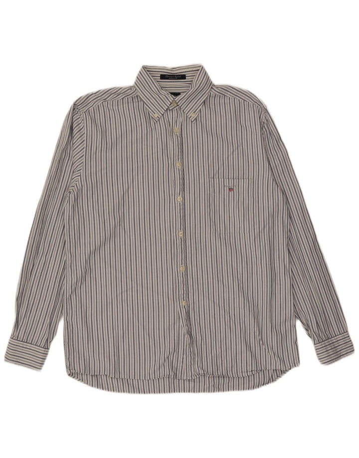 Gant Chemise Homme Bleu Moyen Rayé Coton