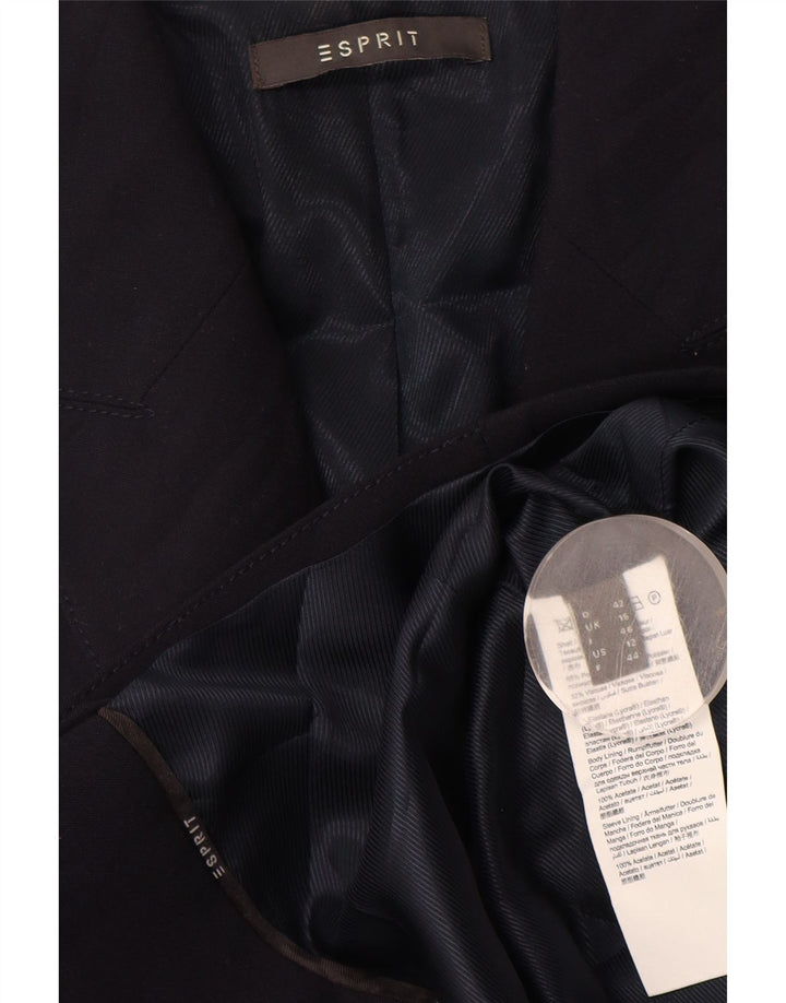 Esprit Veste Blazer 2 Boutons Femme UK 16 Large Bleu Marine Polyester