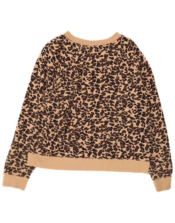 Calvin Klein Jeans Sweat-shirt pour femme UK 14 Beige moyen imprimé animal