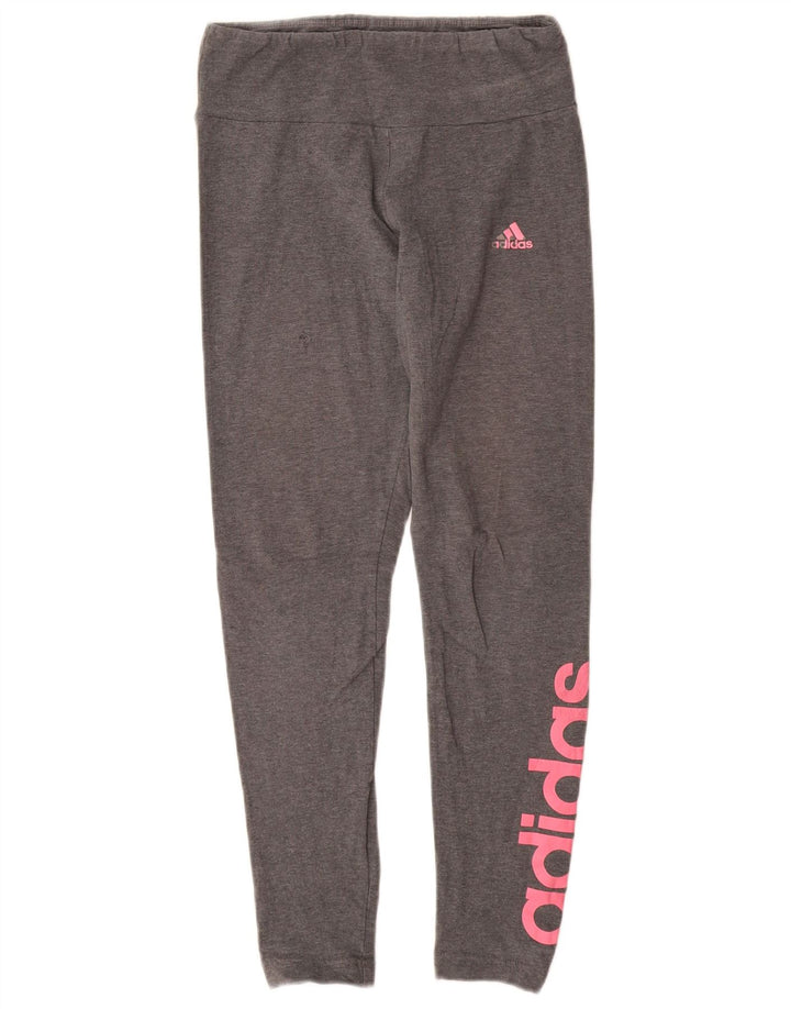 ADIDAS Womens Graphic Leggings UK 4/6 XS Grey