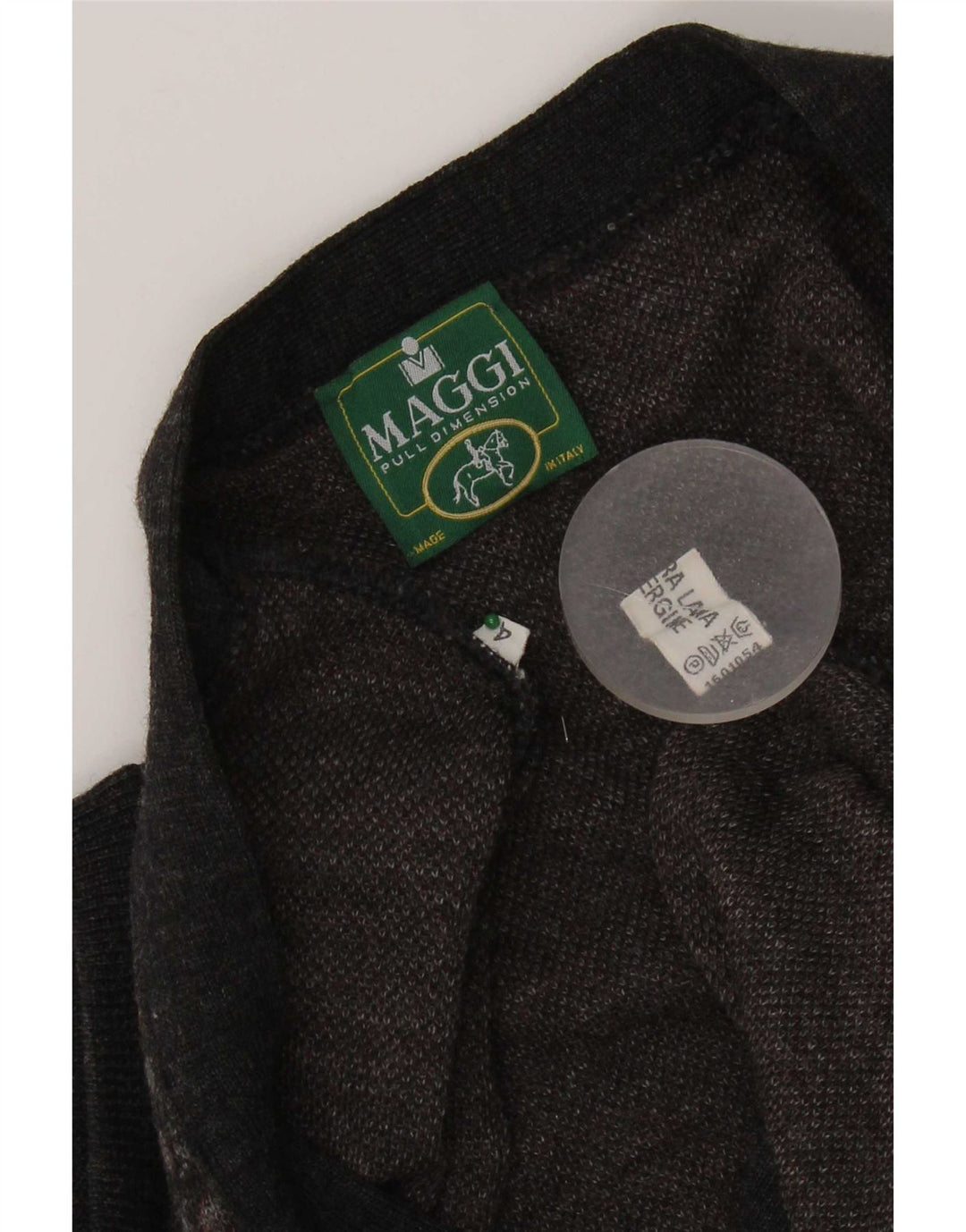 vintage Mens Cardigan sans manches Pull Moyen Gris Géométrique Laine Vierge