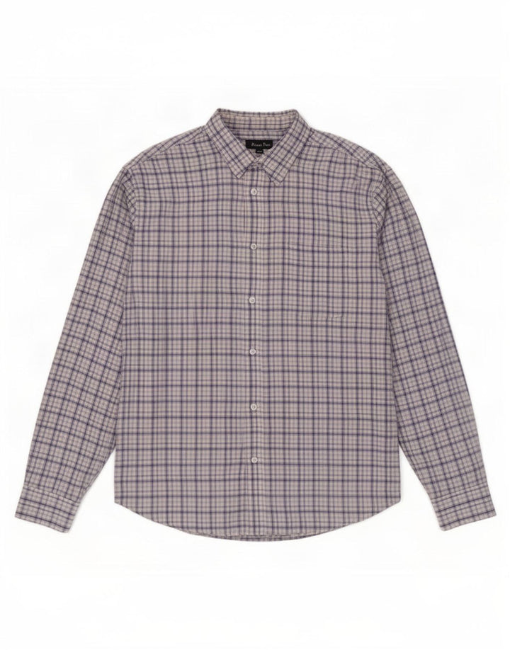 James Pringle Chemise en flanelle pour homme en polyester à grands carreaux bleus